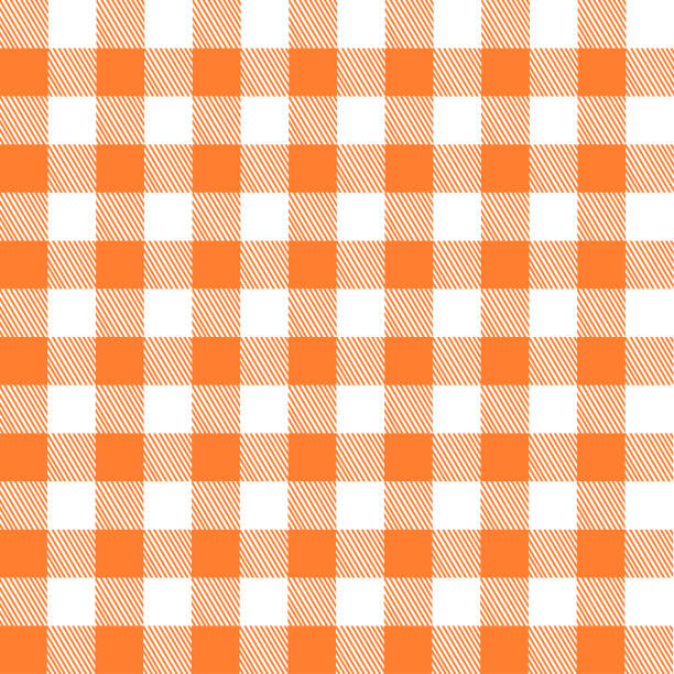 illustrations, cliparts, dessins animés et icônes de nappes à carreaux orange fond de motif sans couture. - tartan plaid textured pattern