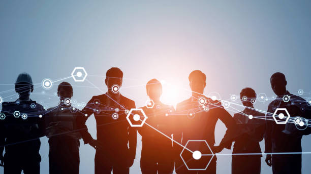 istock Business network concept. Group of businessperson. Teamwork. Human resources. 1284322974