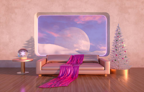istock Abstract Winter Christmas scene with geometrical forms in natural day light. 1284324887
