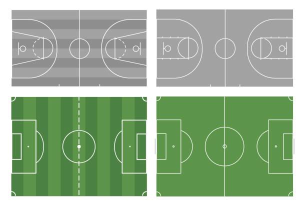 istock Football and basketball field. A set of fields 1284325530
