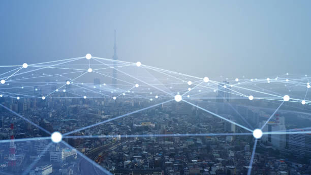 istock Smart city and communication network concept. 5G. LPWA (Low Power Wide Area). Wireless communication. 1284328816