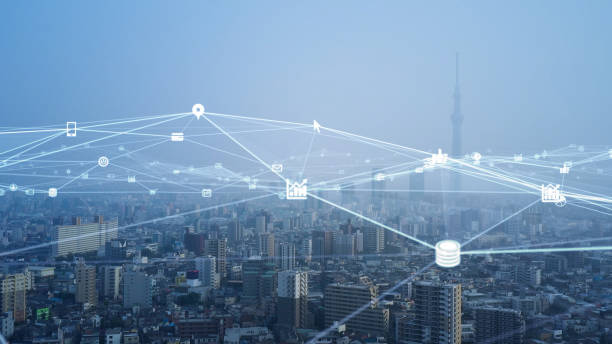 istock Smart city and communication network concept. 5G. LPWA (Low Power Wide Area). Wireless communication. 1284328819