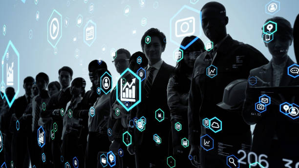istock Business network concept. Group of businessperson. Teamwork. Human resources. 1284328841