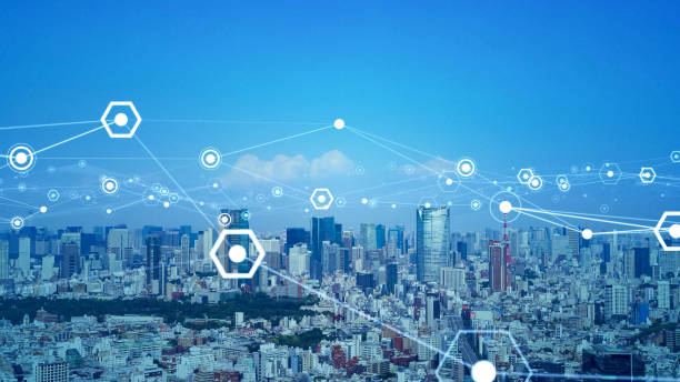 istock Smart city and communication network concept. 5G. IoT (Internet of Things). Telecommunication. 1284328907