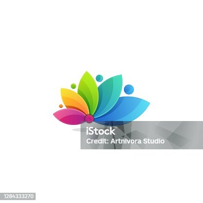 istock Vector Illustration Peacock Gradient Colorful Style. 1284333270