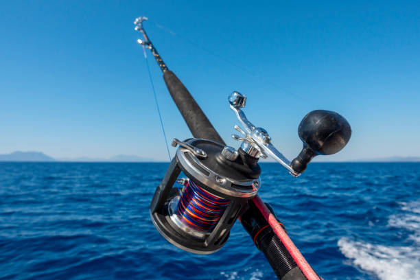 istock Deep Sea Fishing rod and reel 1284335356