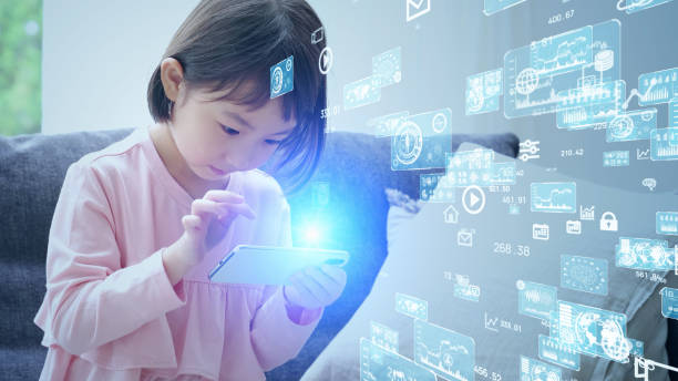 istock Asian little girl using smart phone. Internet of Things. EdTech. 1284335976