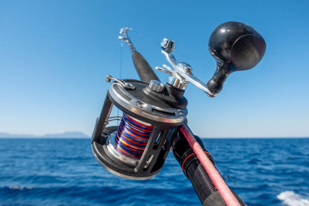 istock Deep Sea Fishing rod and reel 1284336052