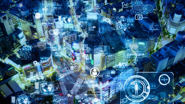 istock Smart city and communication network concept. Retail as a service. 1284341979