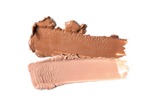 istock Smudged brush stroke beige foundation or concealer 1284343403