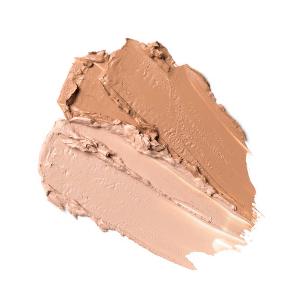 istock Smudged brush stroke beige foundation or concealer 1284343404