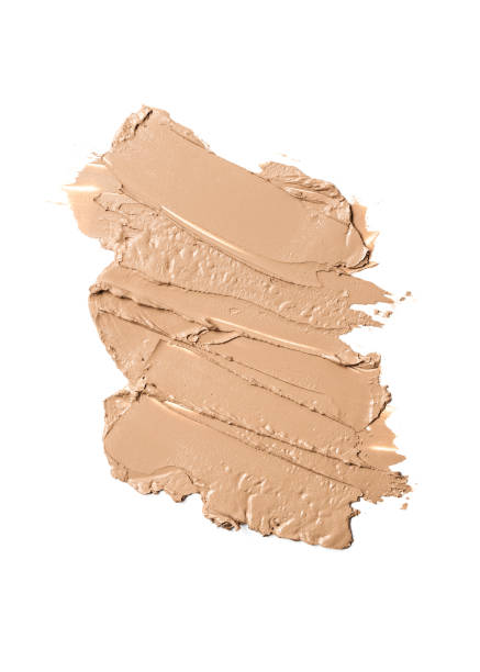 istock Smudged brush stroke beige foundation or concealer 1284343421