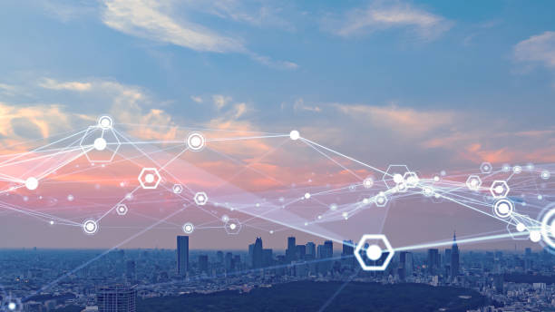 istock Smart city and communication network concept. 5G. IoT (Internet of Things). Telecommunication. 1284344066