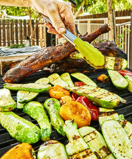 istock Grilled lamb tenderloin with vegetables 1284347746