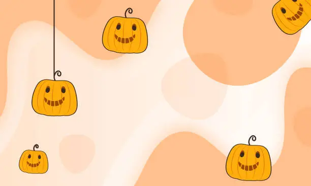 Vector illustration of Cute pumpkin Halloween background