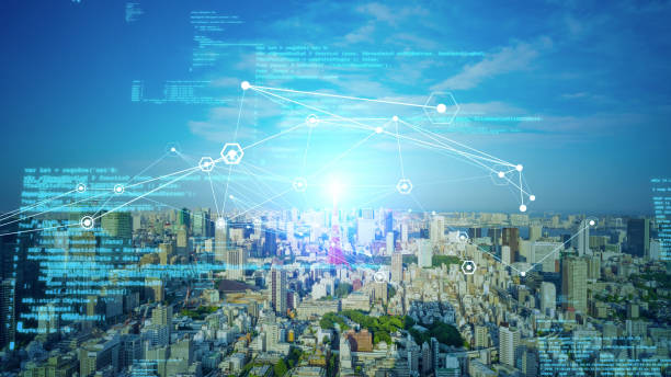 istock Smart city and communication network concept. 5G. IoT (Internet of Things). Telecommunication. 1284363330