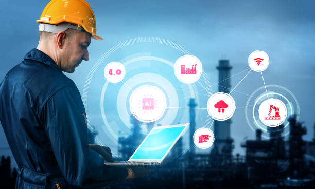 istock Engineering technology and industry 4.0 smart factory concept 1284363955