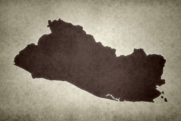 гранж карта сальвадора - cartography map el salvador photography стоковые фото и изображения