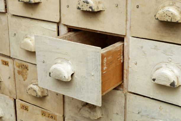 istock Old wooden cabinet with drawers 1284367200