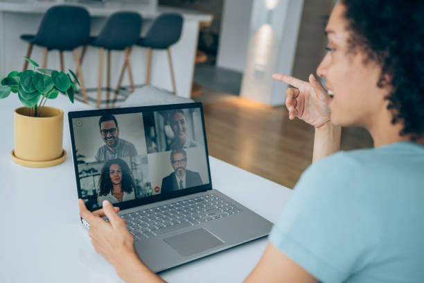 istock Business team in video conference. 1284369952