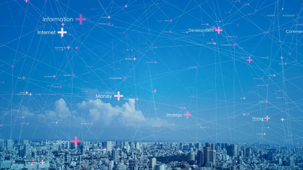istock Smart city and communication network concept. 5G. IoT (Internet of Things). Telecommunication. 1284372397