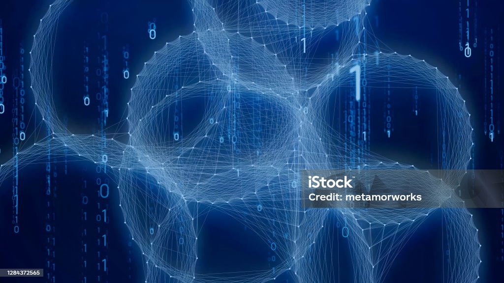 Digital Transformation Concept Binary Code Programming Quantum Computer ...