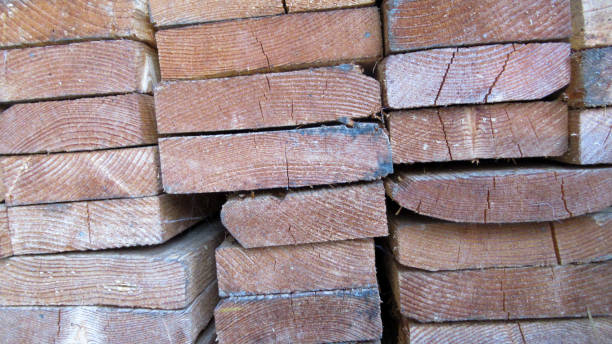 istock Wooden planks, lining, boards for construction works 1284374696