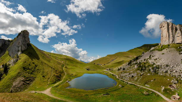 View on the Lac d’Ai, Alpine lake in Switzerland