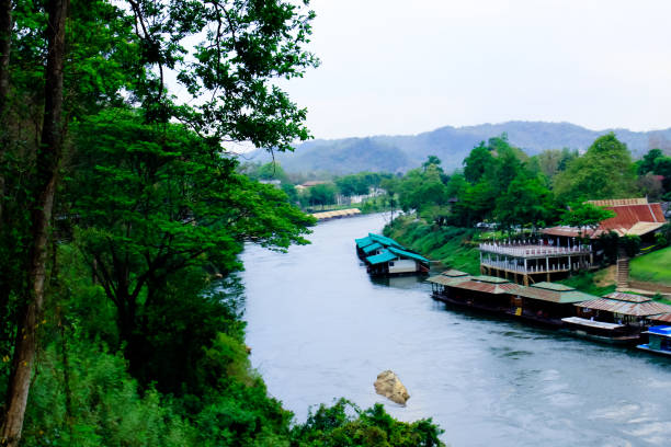 istock Traveler Kanchaburi city river view rivew kaew view point 1284380773