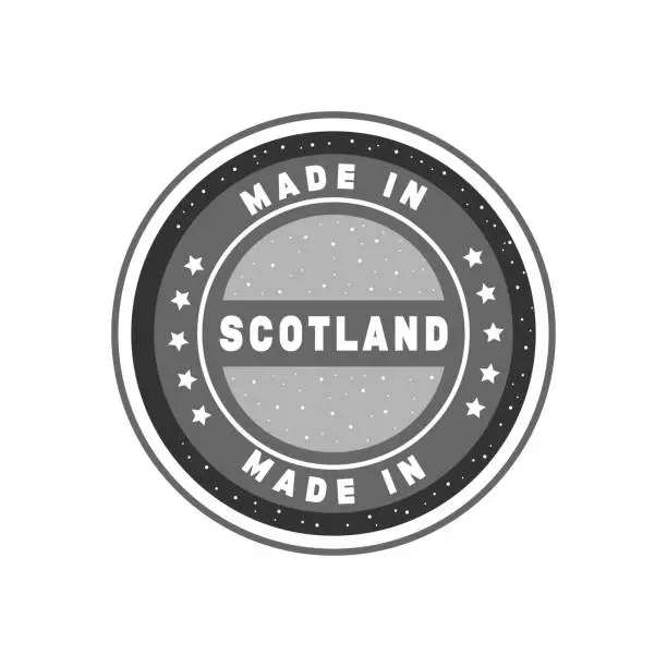 Vector illustration of Made in Scotland Round Stamp