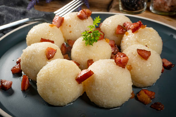 istock Meat stuffed potato dumplings. 1284382703