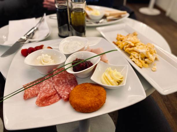 istock breakfast at the hotel with egg, cheese and salami 1284382735