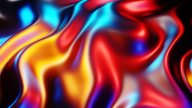 istock Abstract background, liquid metal waves with neon colors 1284384827