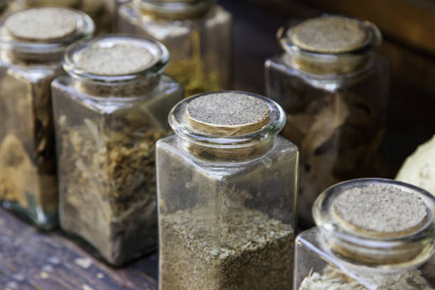 istock Medicinal plants drying in the open air 1284386898