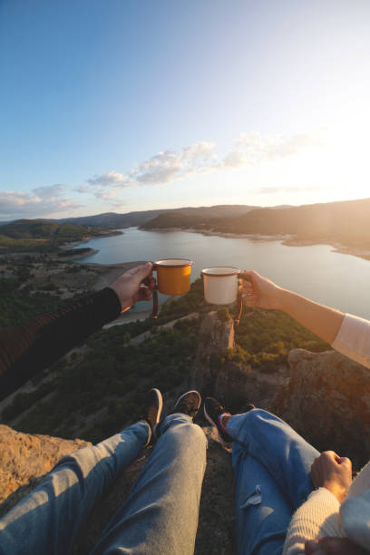 istock coffee tea mugs in mountain 1284399978