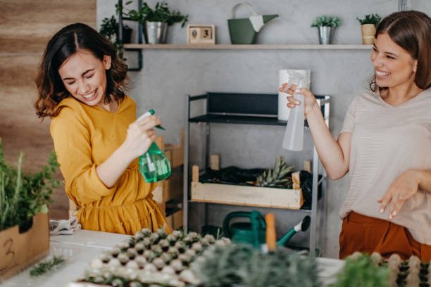 istock Young women planting spices indoors 1284402648