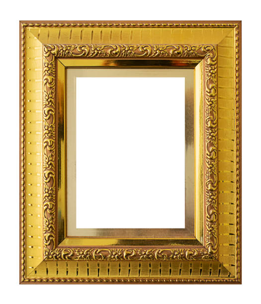 istock Antique golden frame isolated on white background, clipping path 1284408363