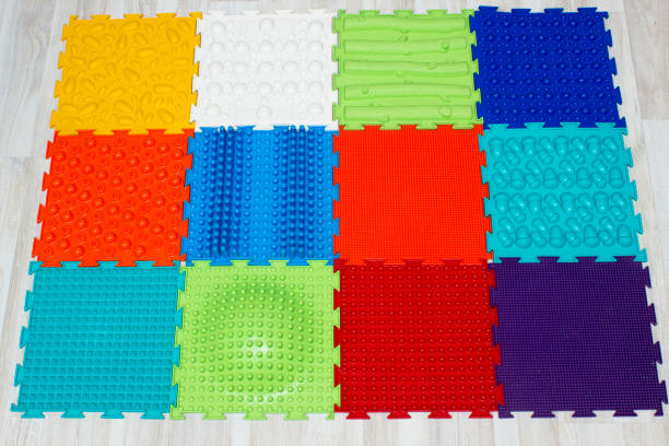 istock Massage multi-colored rug for children. Health. Orthopedics 1284411209
