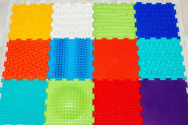 istock Massage multi-colored rug for children. Health. Orthopedics 1284411210