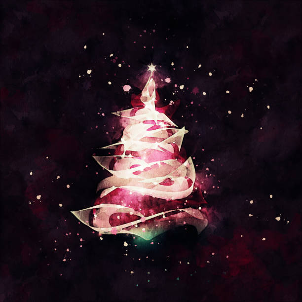 istock Glamour Christmas greeting card - watercolor effect 1284413770