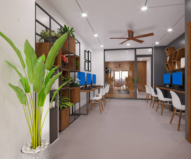 istock 3d render of Internet cafe, game center 1284416416