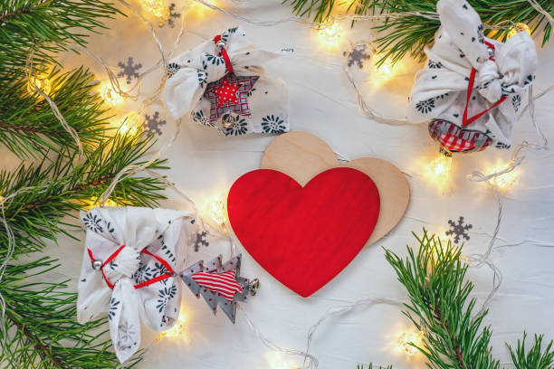 istock Xmas furoshiki wrapping, ethical christmas gift, zero waste concept 1284416546