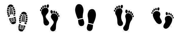 Different human footprints icon. Vector Different human footprints icon. Vector illustration high heel footprint stock illustrations