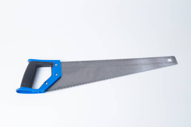 istock Hand saw for cutting wood on a white background. 1284423206