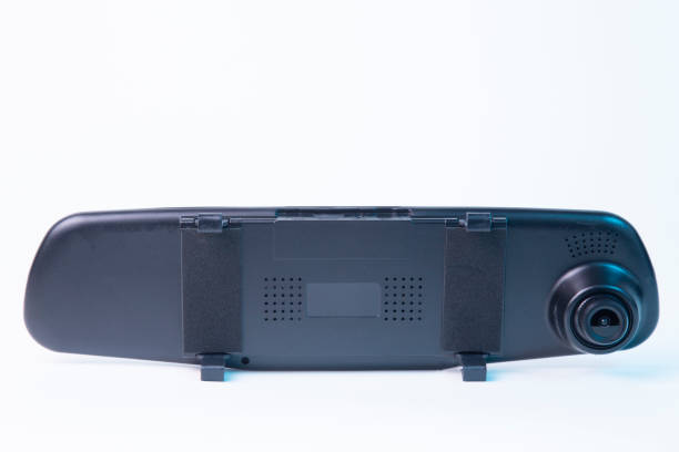 istock Rearview mirror with DVR and rearview camera. 1284423216