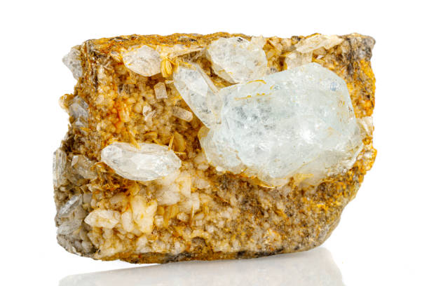 istock macro stone mineral quartz with galena on a white background 1284424865