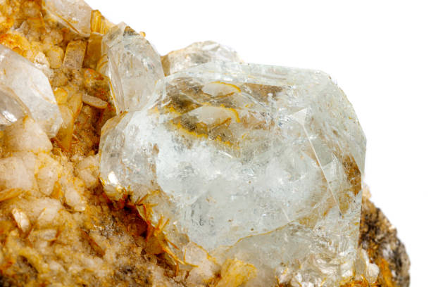 istock macro stone mineral quartz with galena on a white background 1284425099