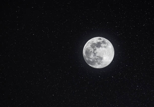 istock Full Moon on the starry sky 1284426750