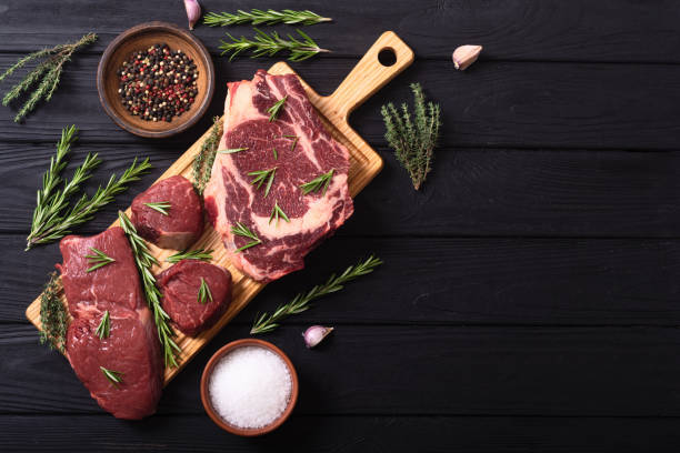 istock Set of raw beef steak 1284428831