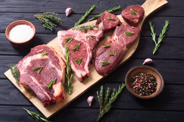 istock Set of raw beef steak 1284428838